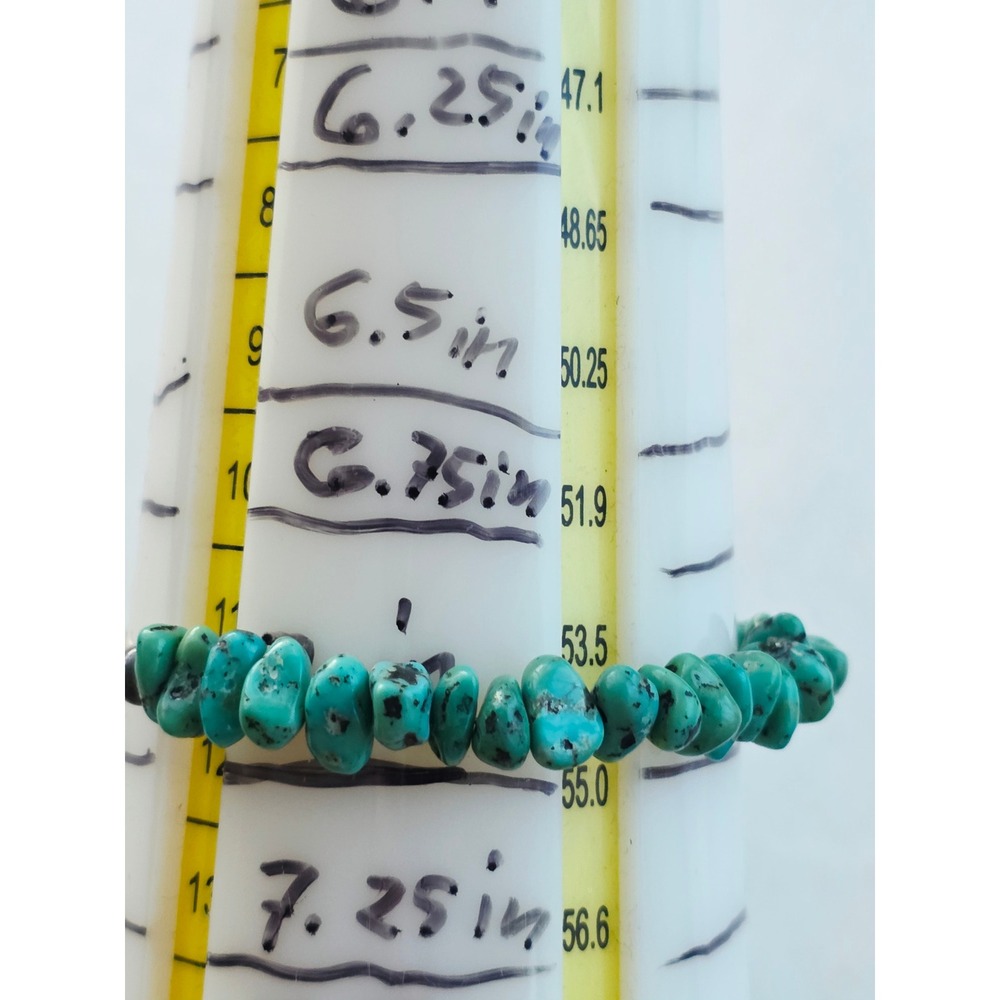 Natural Turquoise Nugget Bracelet Blue Stone Boho Southwestern sterling silver - Picture 7 of 7